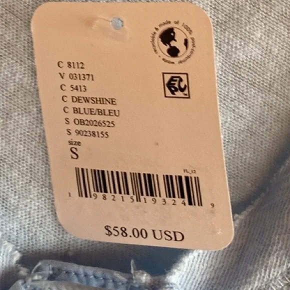 Free People NWT Love Language Oversized Sleeveless Linen & Cotton Tank small - Picture 12 of 13